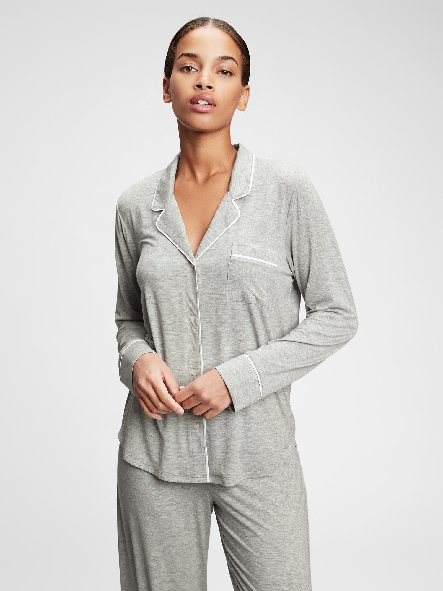 Gap Modal Pajama Shirt gray. 1