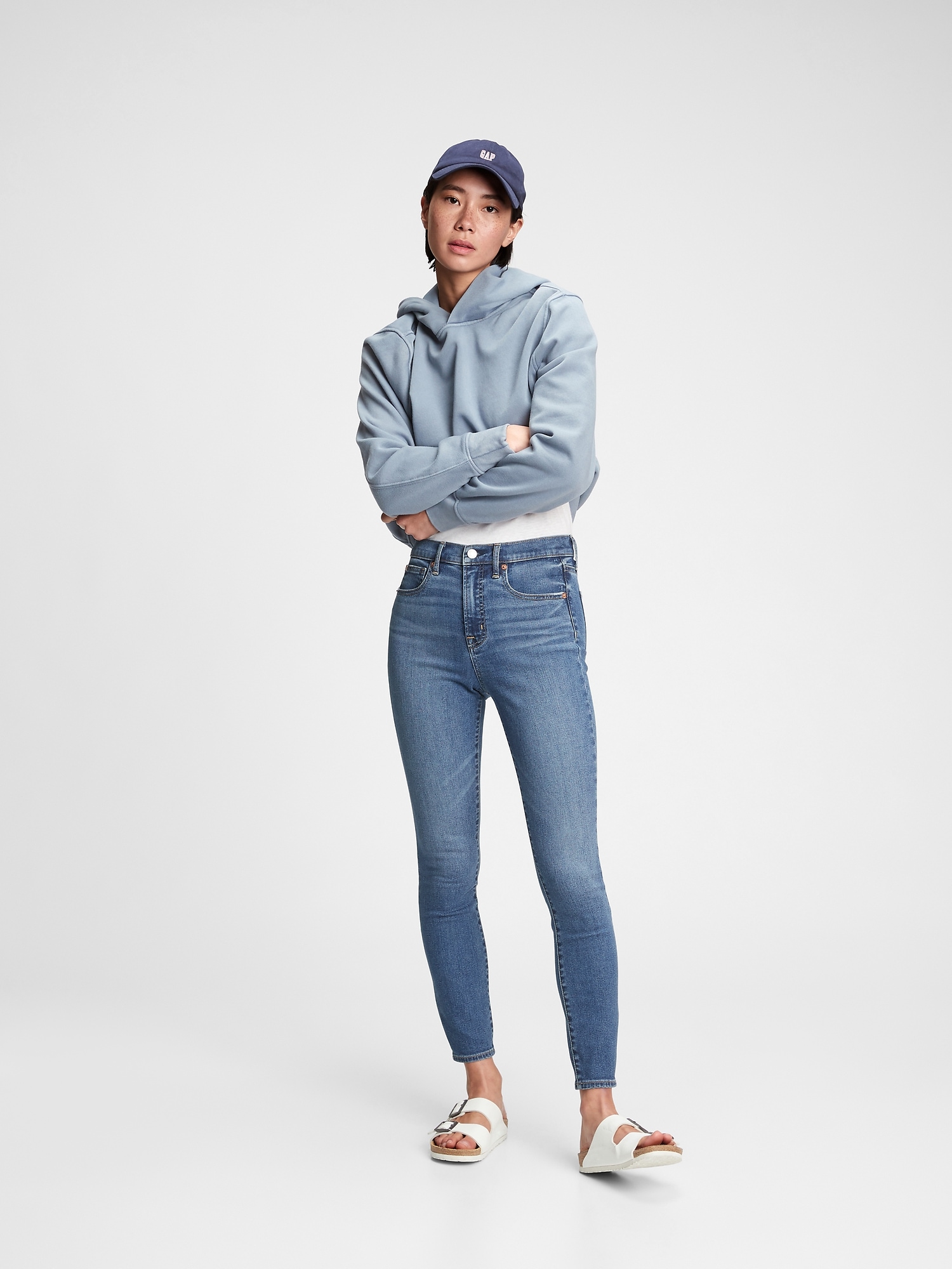 Gap High Rise True Skinny Jeans With Washwell In Medium Indigo