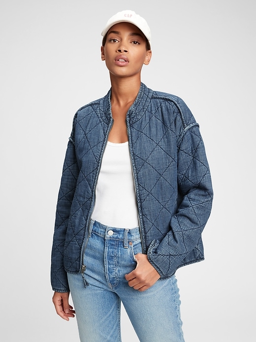 Image number 1 showing, Quilted Denim Jacket