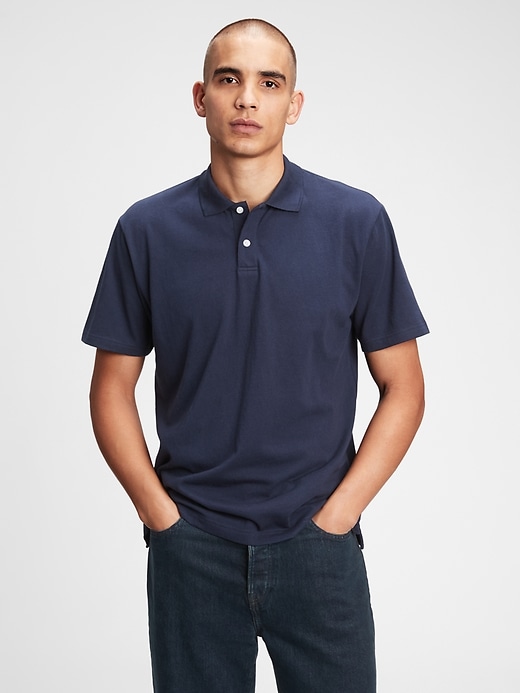 1 of 8 showing, with the color new classic navy of product Organic Cotton Polo Shirt