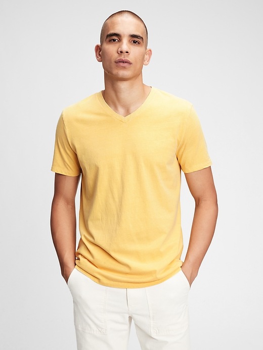 1 of 8 showing, with the color gold wash of product Classic V-Neck T-Shirt