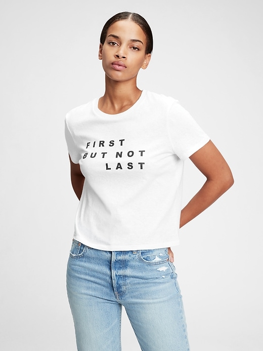 1 of 8 showing, with the color white of product International Womens Day Cropped Graphic T-Shirt