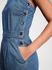 View large product image 4 of 7. Apron Denim Romper with Washwell&#153