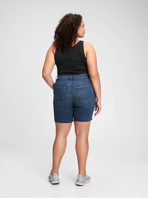 Image number 7 showing, 9'' High Rise Denim Bermuda Shorts With Washwell&#153