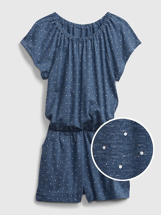 1 of 8 showing, with the color dot print of product Kids Knit Romper