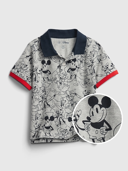 1 of 8 showing, with the color light heather grey of product babyGap &#124 Disney Mickey Mouse Pique Polo Shirt