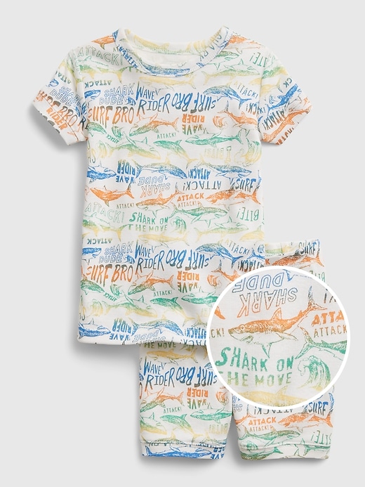 1 of 8 showing, with the color new off white of product babyGap 100% Organic Cotton Shark PJ Set