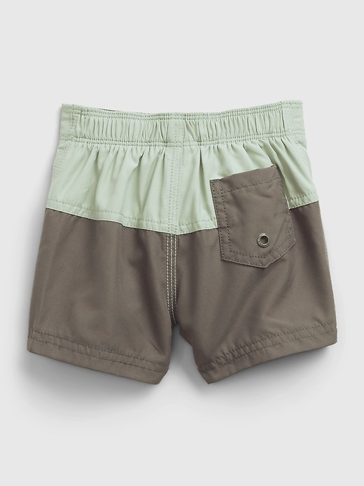 2 of 8 showing, with the color fire opal of product babyGap &#124 Star Wars™ 100% Recycled Swim Two-Piece