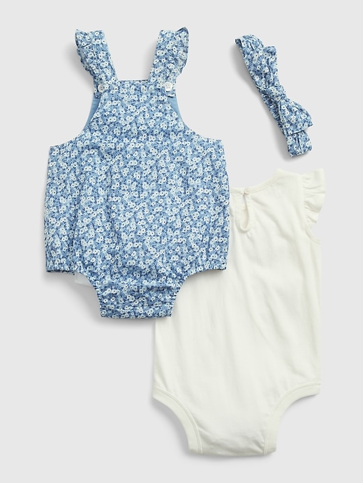 2 of 8 showing, with the color beach blue of product Baby Floral Outfit Set