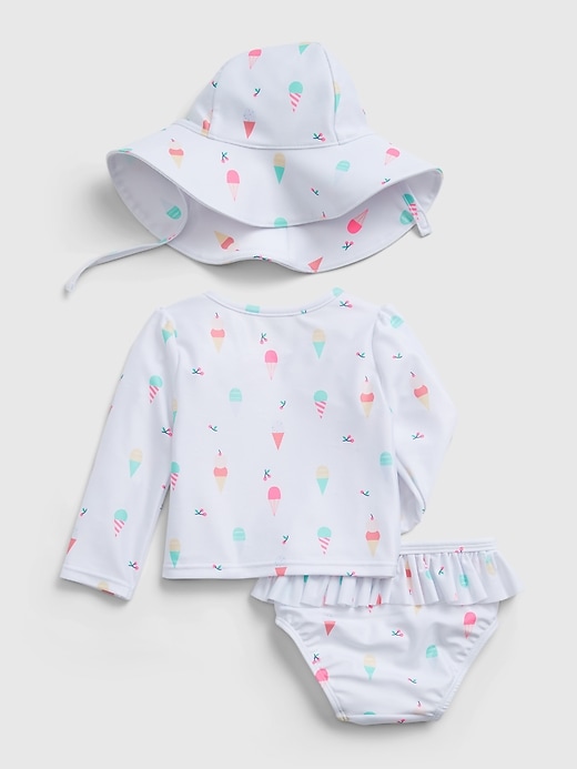 View large product image 2 of 3. Baby Recycled Ice Cream Graphic 3-Piece Swim Set