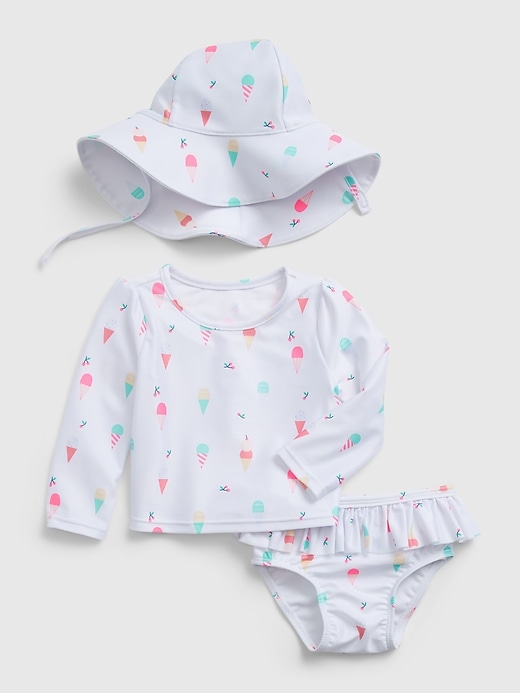 View large product image 1 of 3. Baby Recycled Ice Cream Graphic 3-Piece Swim Set