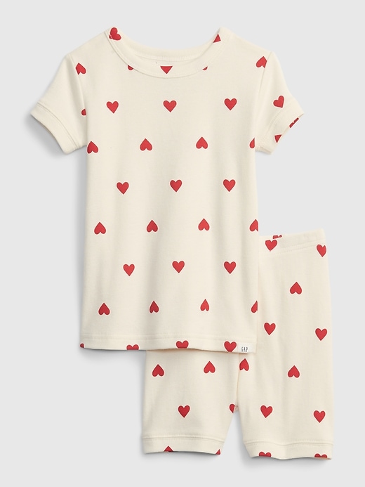 Image number 1 showing, babyGap Organic 100% Heart Graphic PJ Set