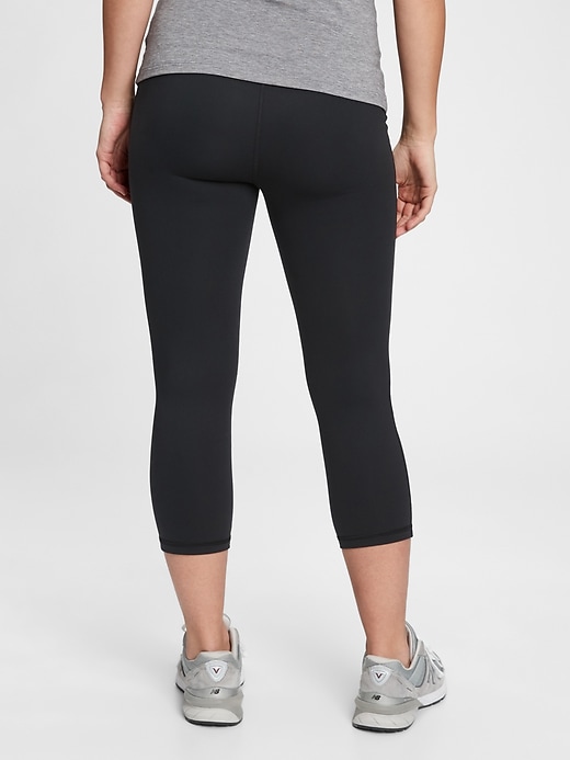 2 of 8 showing, with the color true black of product Maternity GapFit Blackout Under-Belly Capris
