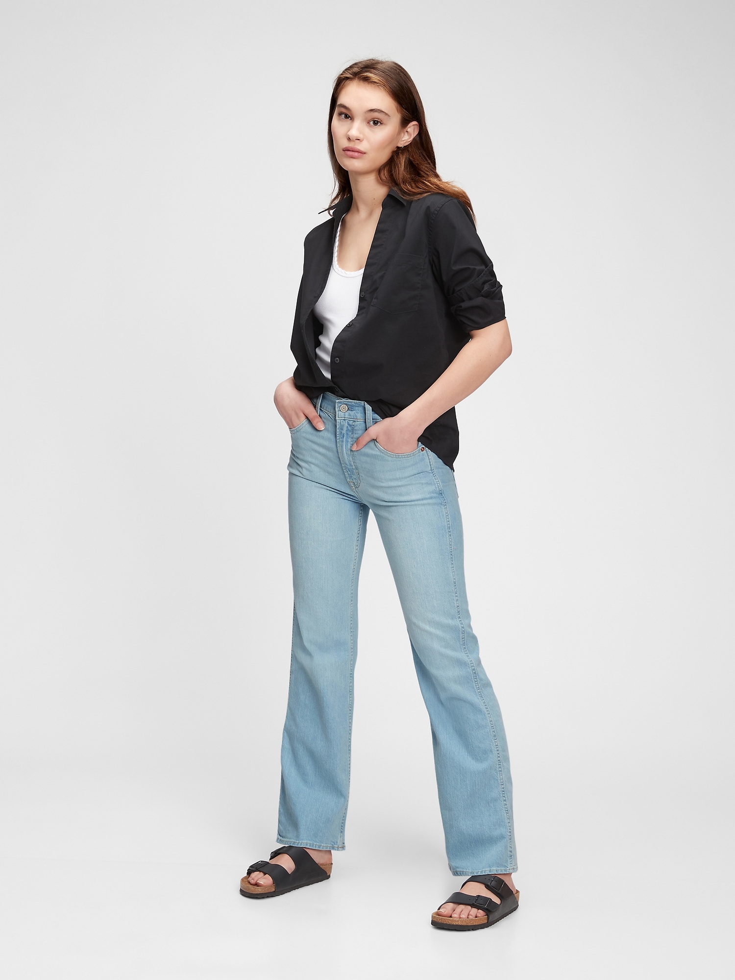 High Rise Vintage Flare Jeans with 