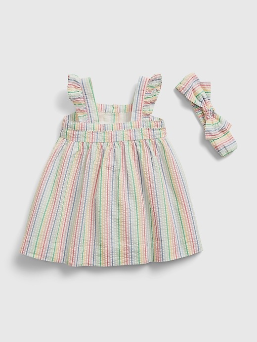 Image number 2 showing, Baby Rainbow Stripe Dress