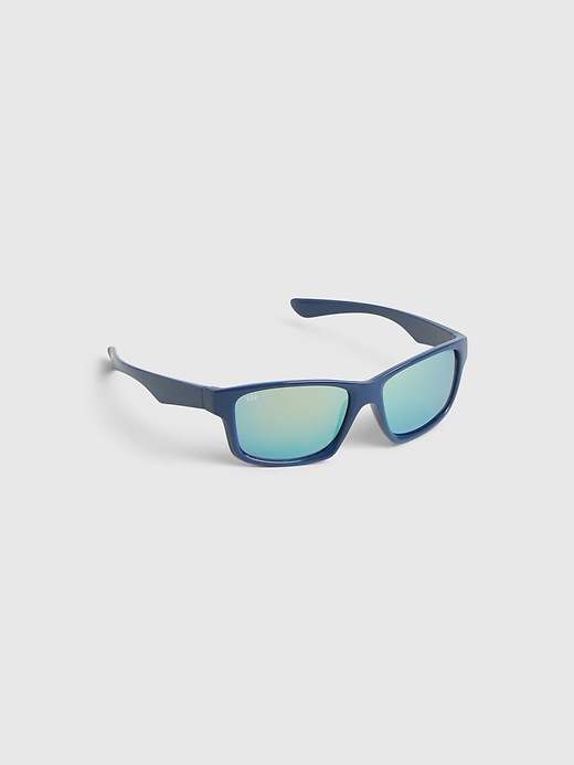 1 of 8 showing, with the color chrome blue of product Kids Sports Sunglasses