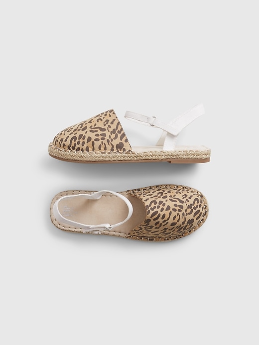 View large product image 1 of 1. Kids Leopard Print Espadrille Sandals