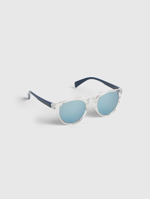 1 of 8 showing, with the color clear sky of product Toddler Clear Frame Sunglasses