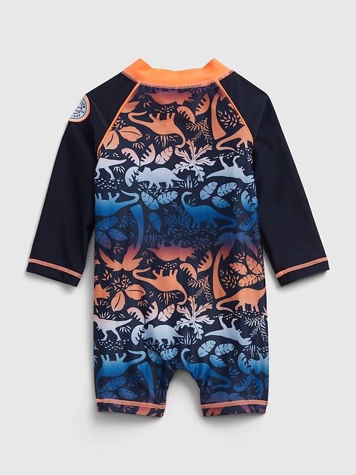 Image number 2 showing, Baby Dinosaur Swim One-Piece with Hat