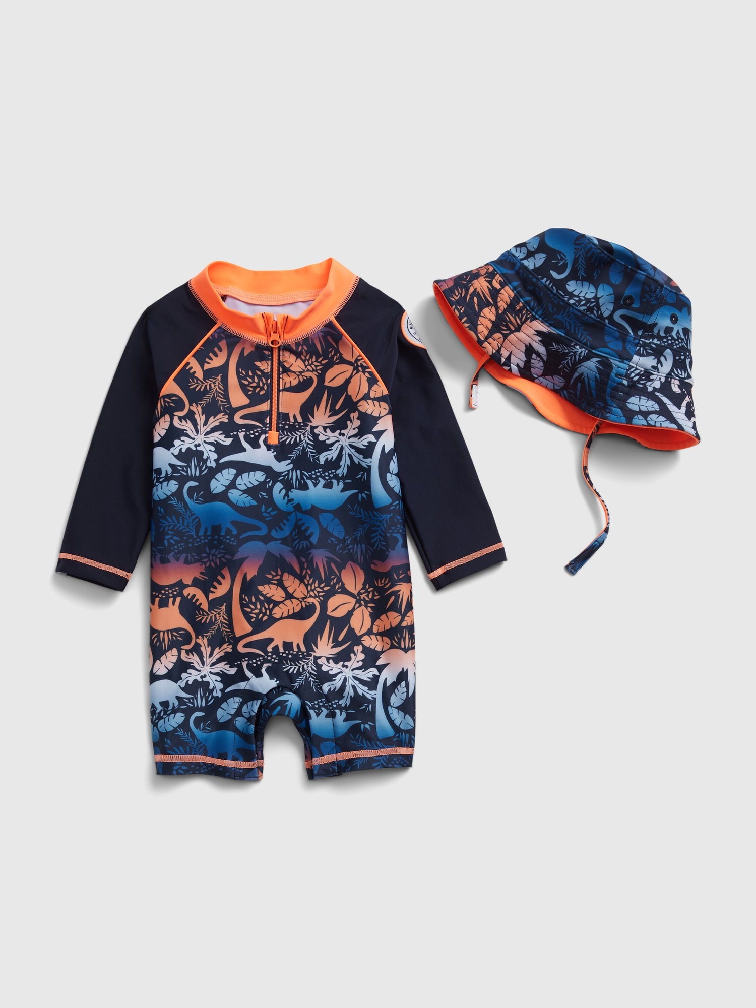 Baby Dinosaur Swim One Piece With Hat Gap