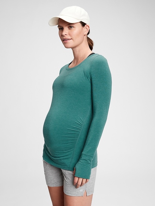 1 of 8 showing, with the color peacock of product Maternity GapFit Breathe T-Shirt