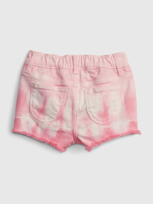2 of 8 showing, with the color pink tie dye of product Toddler Tie-Dye Shorty Shorts with Washwell™