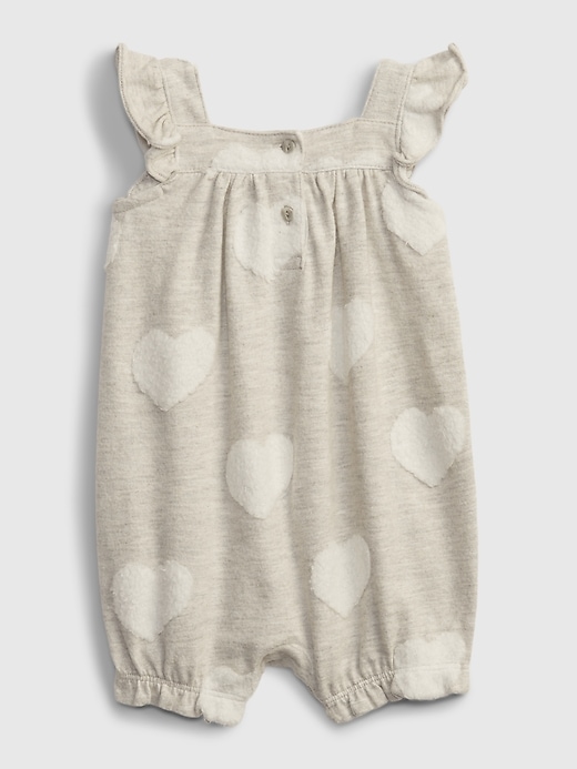 2 of 8 showing, with the color grey heather of product Baby Heart Shorty One-Piece