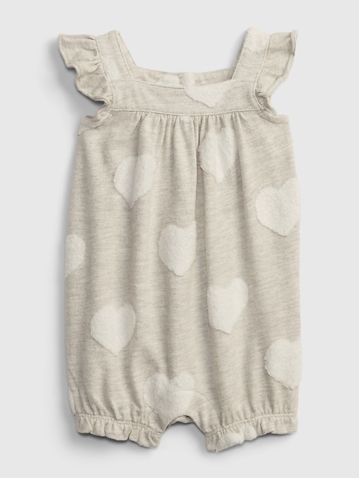 1 of 8 showing, with the color grey heather of product Baby Heart Shorty One-Piece