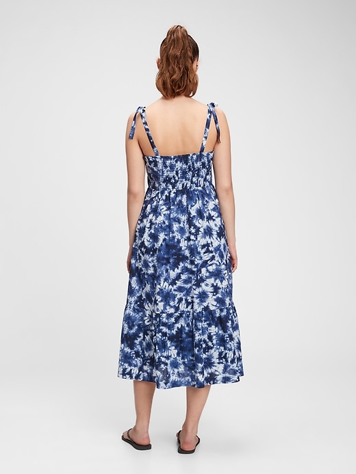 2 of 8 showing, with the color blue tie dye of product V-Neck Cami Midi Dress