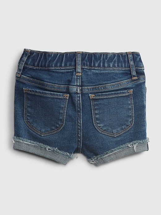 2 of 8 showing, with the color dark wash of product Toddler Gen Good Denim Shortie Shorts with Washwell™
