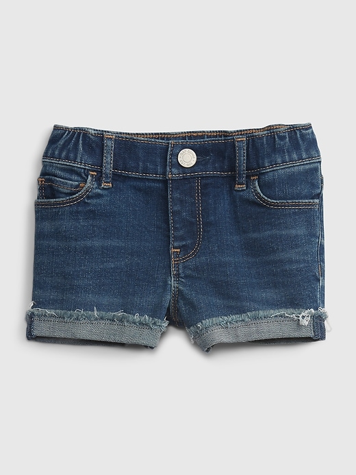 1 of 8 showing, with the color dark wash of product Toddler Gen Good Denim Shortie Shorts with Washwell™