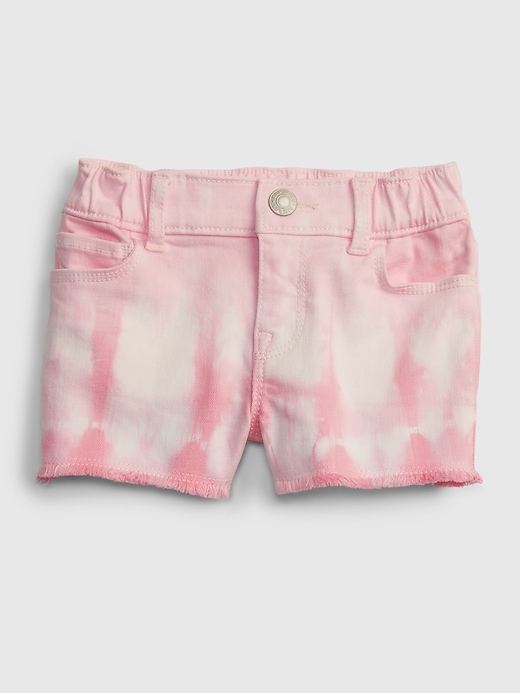 1 of 8 showing, with the color pink tie dye of product Toddler Tie-Dye Shorty Shorts with Washwell™