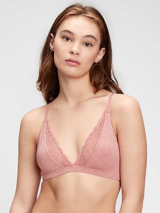 View large product image 1 of 1. Breathe Lace Plunge Bralette