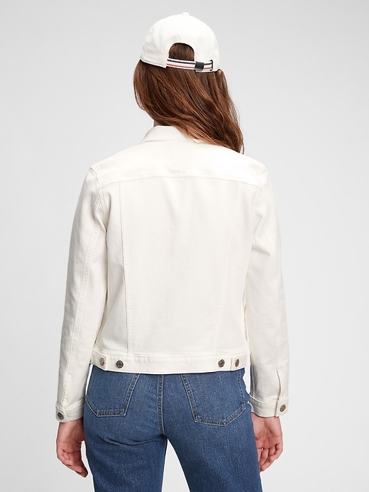 2 of 8 showing, with the color beige ivory of product Icon Denim Jacket With Washwell™