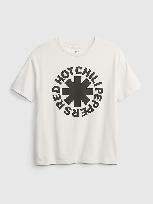 2 of 8 showing, with the color new off white of product Teen &#124 Red Hot Chili Peppers Graphic Recycled Polyester T-Shirt