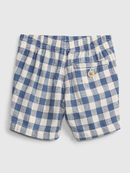 2 of 8 showing, with the color chrome blue of product Baby Plaid Pull-On Shorts