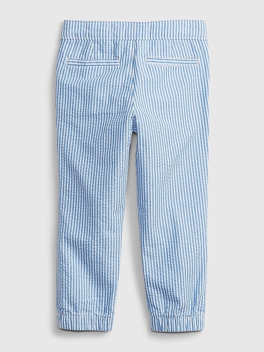 2 of 8 showing, with the color seersucker blue of product Toddler Seersucker Dressy Joggers