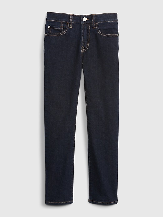 1 of 8 showing, with the color rinse washed indigo of product Kids Straight Jeans with Washwell™