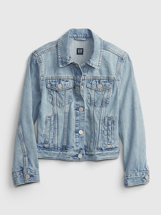 1 of 8 showing, with the color medium wash of product Kids Icon Denim Jacket