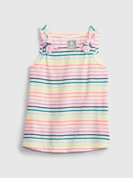 1 of 8 showing, with the color multi stripe of product Toddler Bow-Tie Tank Top