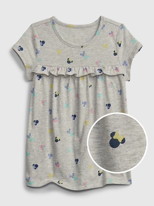 1 of 8 showing, with the color minnie mouse gray of product babyGap &#124 Disney Minnie Mouse 100% Organic Cotton Mix and Match Tunic Top