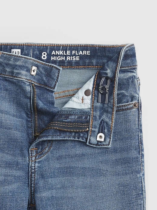 Image number 4 showing, Kids High-Rise Ankle Flare Jeans with Stretch