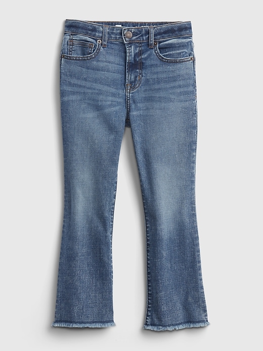 Image number 1 showing, Kids High-Rise Ankle Flare Jeans with Stretch