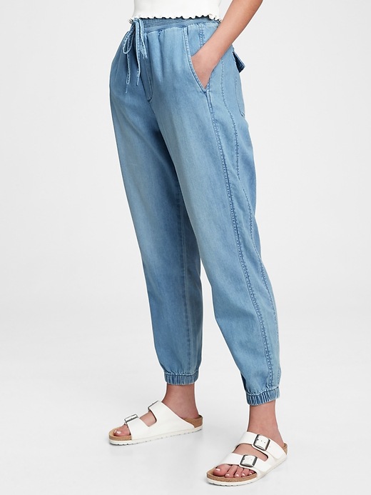 1 of 8 showing, with the color light indigo of product Soft Indigo Joggers With Washwell™