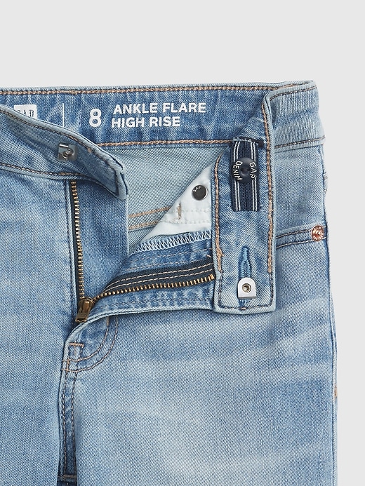 Image number 4 showing, Kids High-Rise Ankle Flare Jeans with Stretch