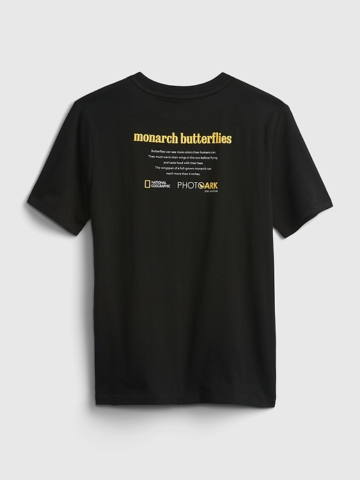 2 of 8 showing, with the color black butterflies of product GapKids &#124 National Geographic Photo Ark 100% Organic Cotton Graphic T-Shirt