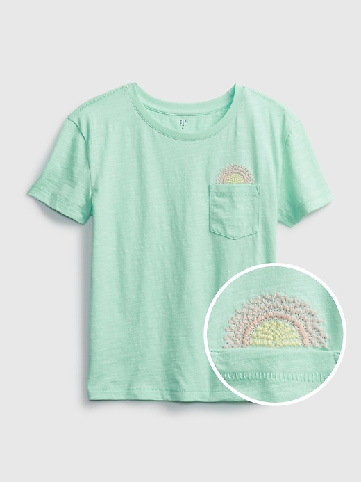 1 of 8 showing, with the color shore blue of product Kids Print Pocket T-Shirt