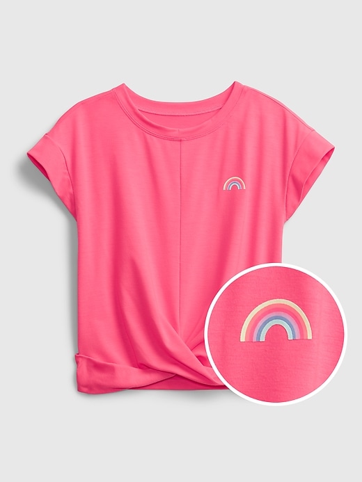 View large product image 1 of 1. GapFit Kids Recycled  Twist Front T-Shirt