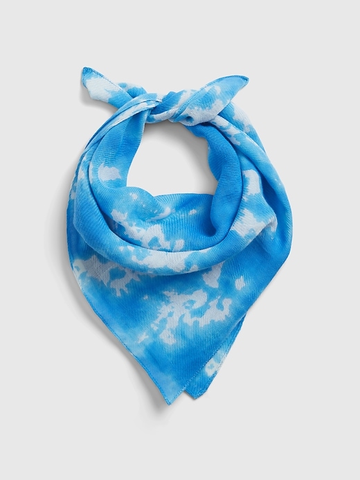 1 of 8 showing, with the color blue tie dye of product 100% Organic Cotton Print Bandana