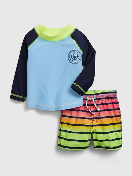 Image number 1 showing, Baby 100% Recycled Polyester Swim Two-Piece